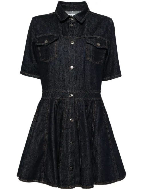 Robe courte en jean à boutonnière - MSGM - Modalova