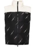 MSGM logo print puffer vest - Black