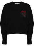 MSGM crystal-embellished cotton sweatshirt - Black