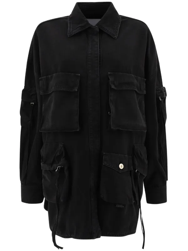 The Attico Fern Denim Jacket | Black | FARFETCH