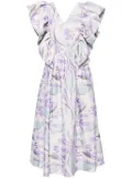 Saiid Kobeisy ruffled taffeta midi dress - Neutrals