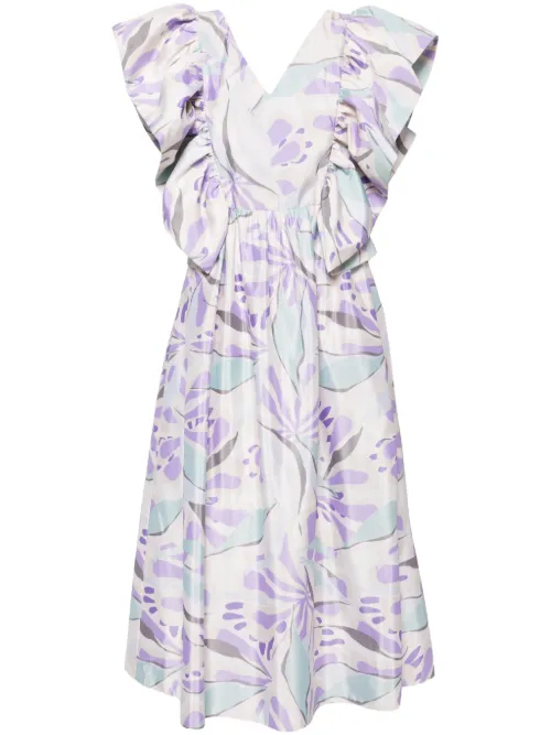 Robe mi-longue à volants - Saiid Kobeisy - Modalova