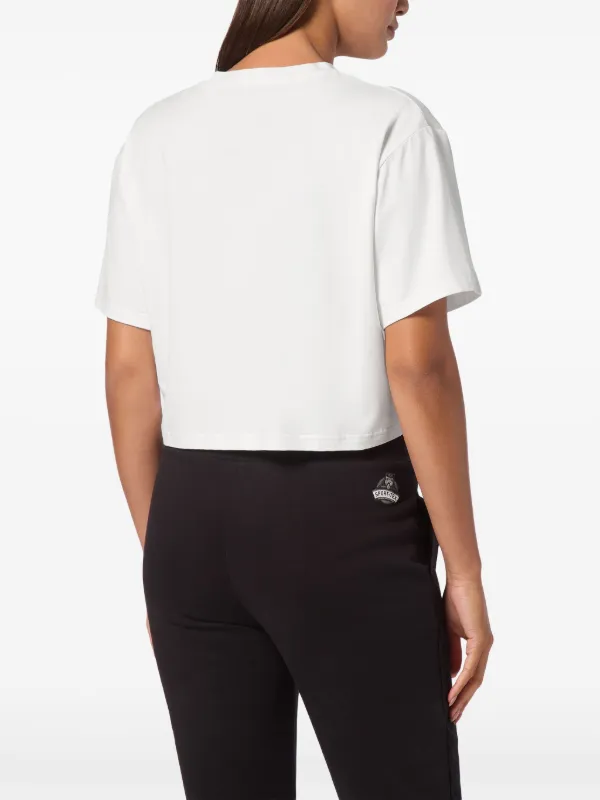 Plein Sport Cropped crew-neck T-shirt | White | FARFETCH PH