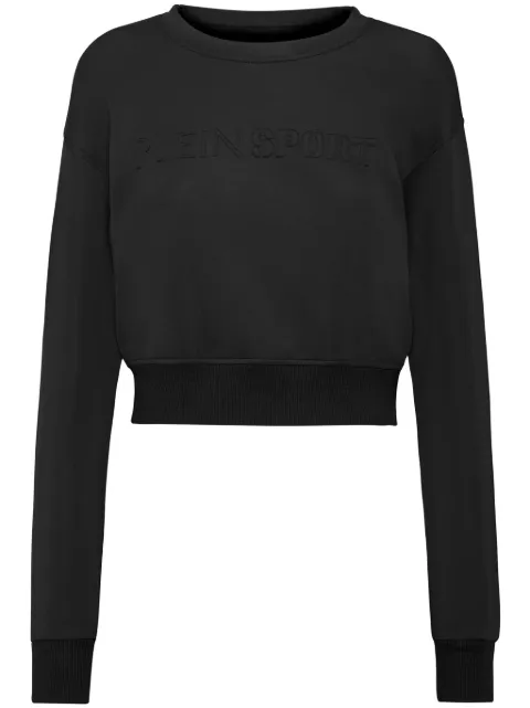 Plein Sport logo-embroidered cropped sweatshirt