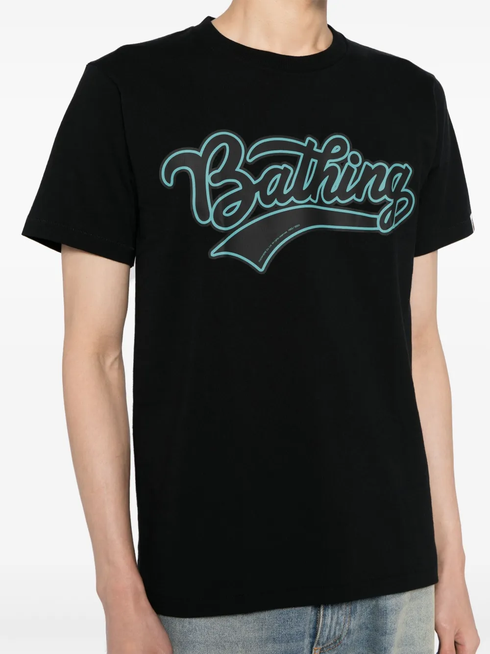 A BATHING APE T-shirt met logoprint Zwart