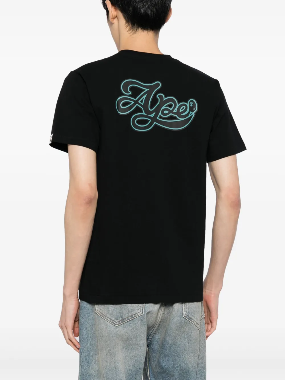 A BATHING APE T-shirt met logoprint Zwart
