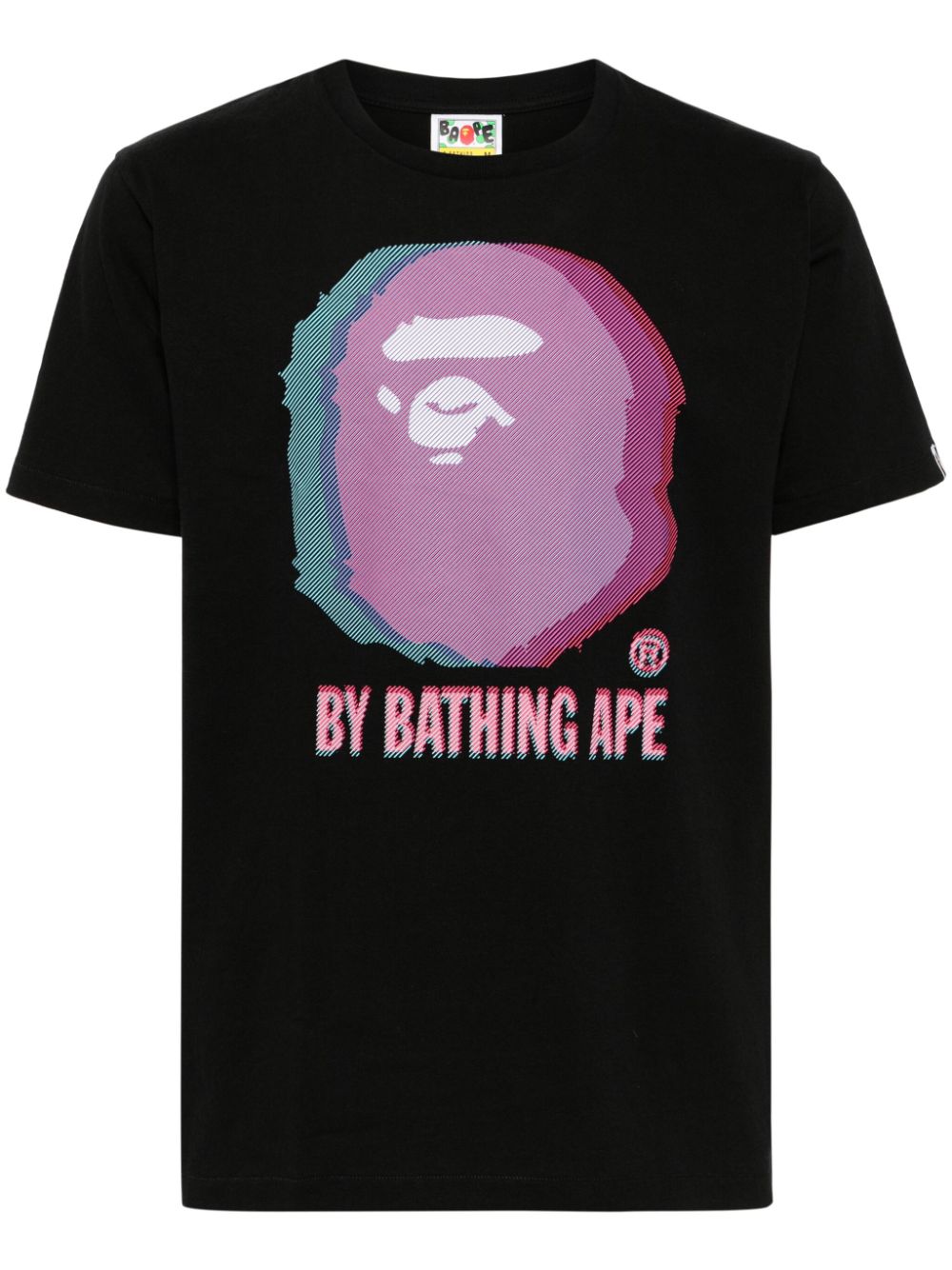 Shop A Bathing Ape Logo-print Cotton T-shirt In Black