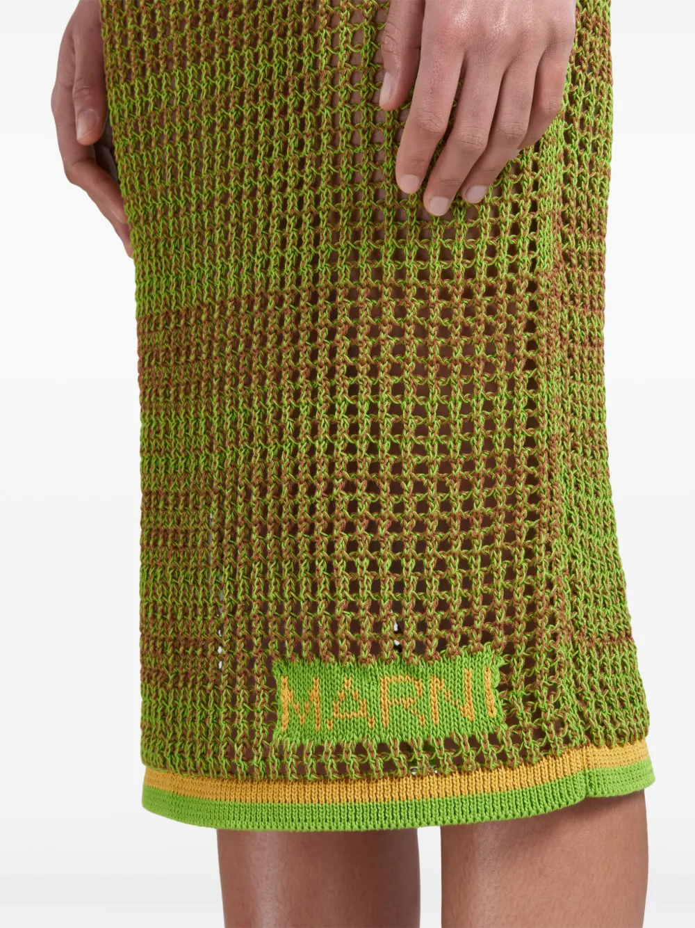 Marni open-knit Cotton Midi Skirt | Green | FARFETCH