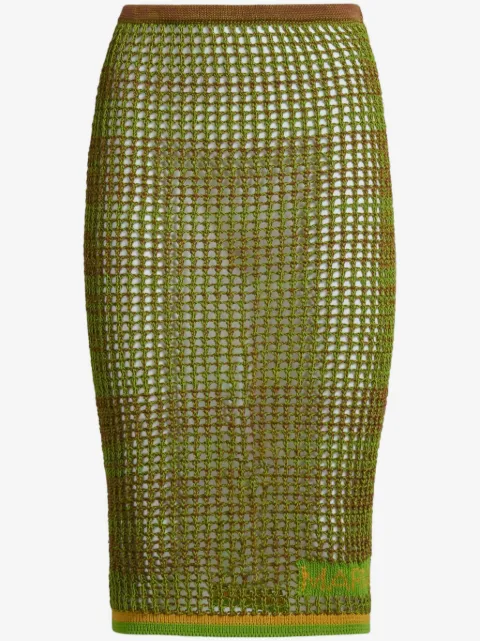 Marni open-knit cotton midi skirt