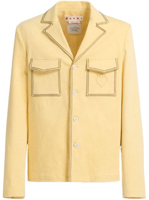 Marni notched lapels decorative stitching blazer