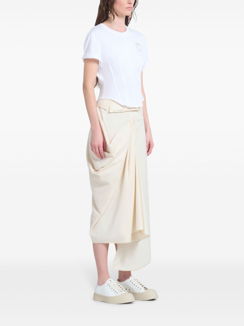 Cheap Marni asymmetric draped cotton skirt Women