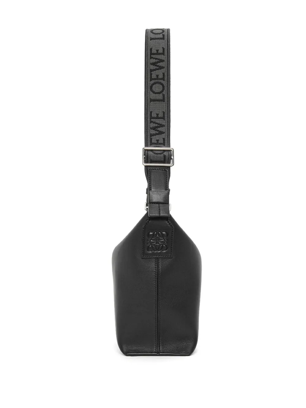 Loewe Small Cubi Crossbody Bag In Smooth And Jacquard Calfskin In Black