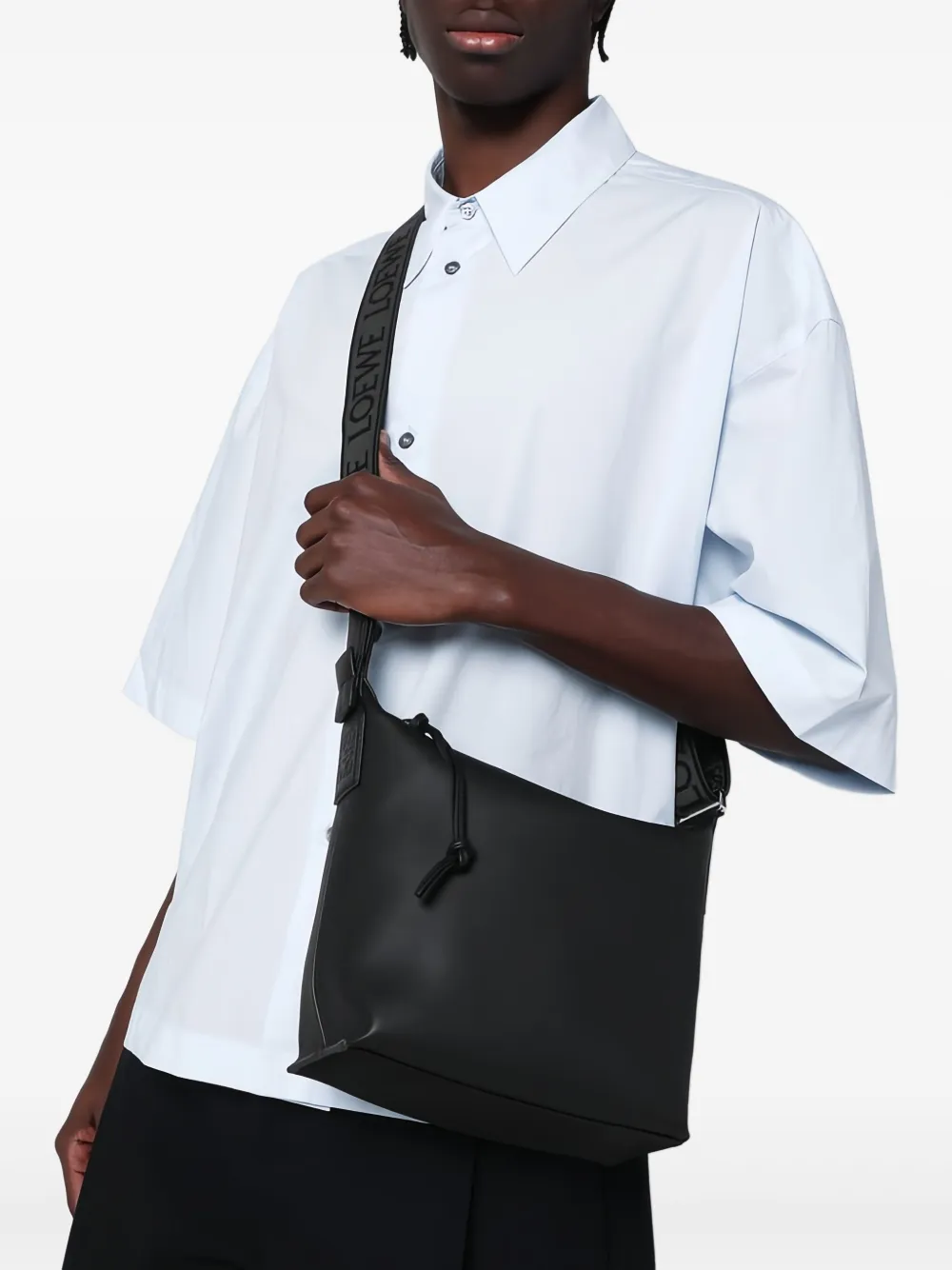LOEWE Kleine Cubi leren schoudertas - Zwart