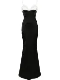 Almaz Exposed corset satin gown - Black