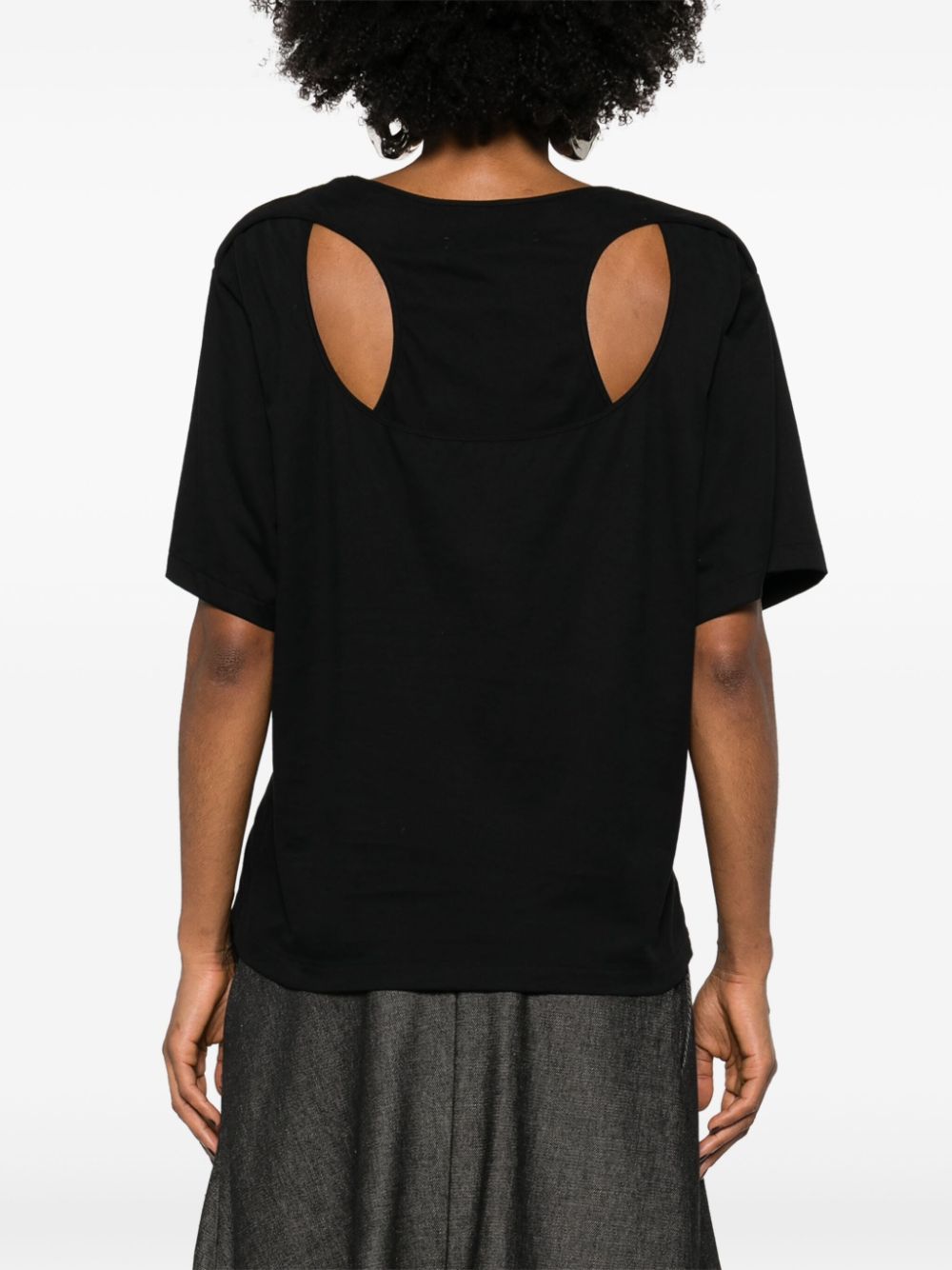 Shop Almaz Hollow Out T-shirt In Schwarz