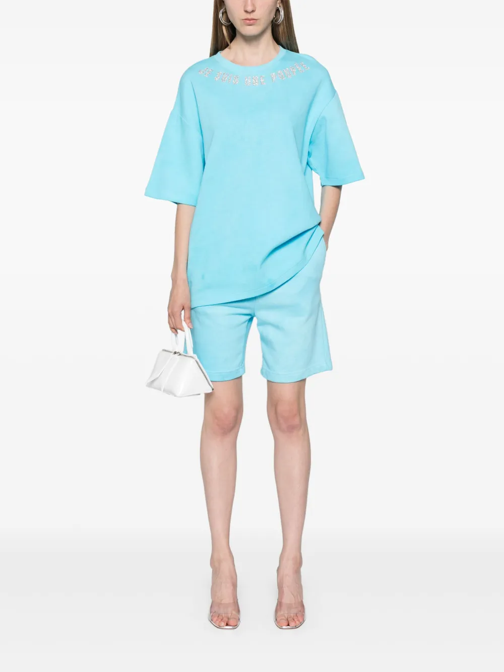 Loulou text-print cotton T-shirt - Blauw
