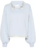 Loulou oversized-collar cotton sweatshirt - Blue