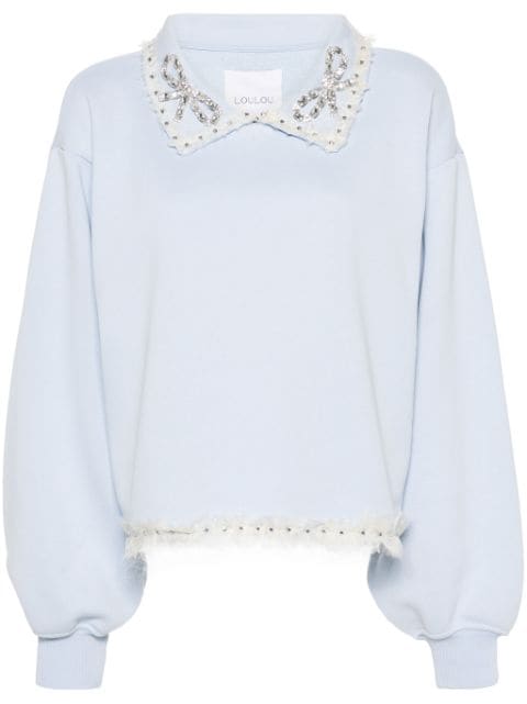 Loulou oversized-collar cotton sweatshirt