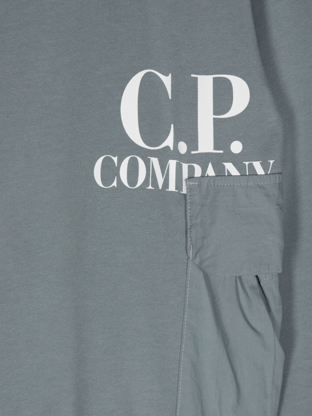 Shop C.p. Company Logo-print Cotton Sweatshirt In Blau