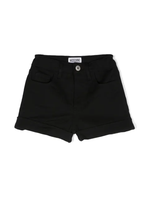 Moschino Kids shorts de mezclilla con logo bordado