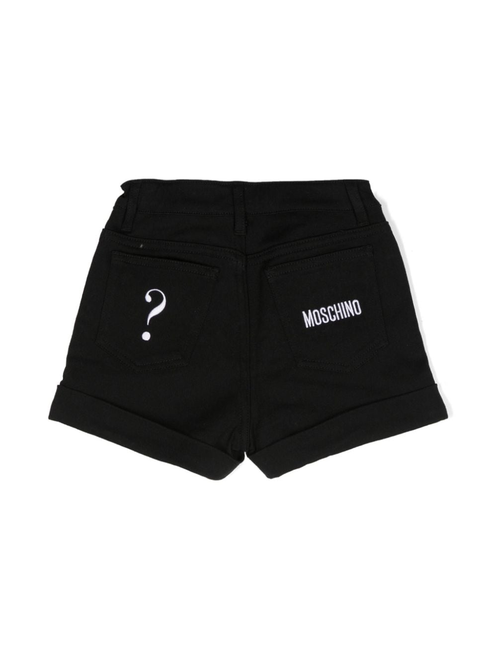 Moschino Kids Spijkershorts met geborduurd logo - Zwart