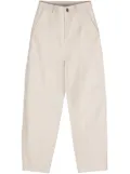 Eleventy tapered leather trousers - White