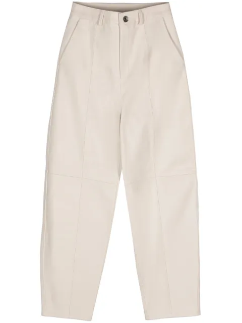 Eleventy Calça cenoura de couro