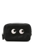 Anya Hindmarch Eyes logo-appliqué make-up bag - Black