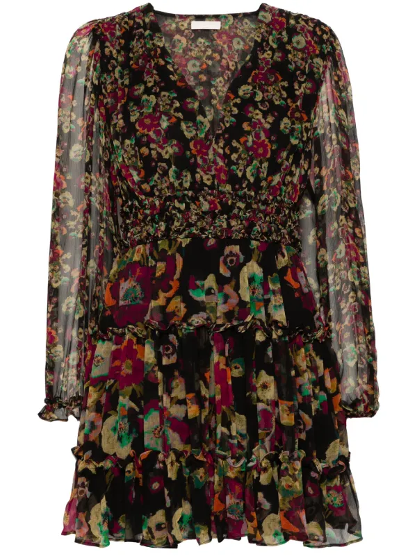 Ulla Johnson Lya floral-print Mini Dress | Black | FARFETCH GE