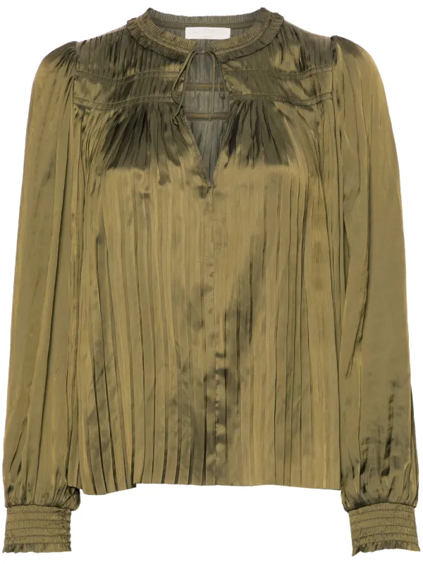 metallic satin blouse