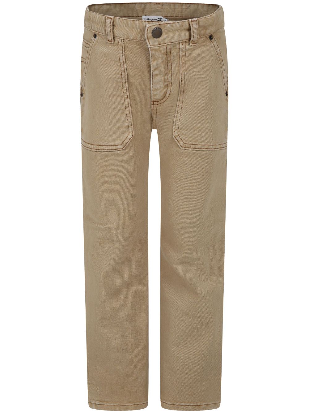 Bonpoint Kids' Logo-patch Straight Trousers In Brown