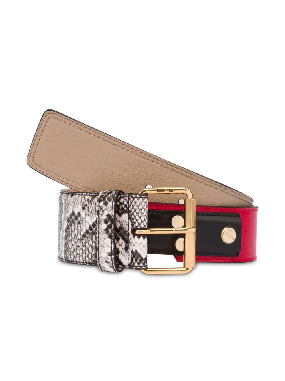 Moschino Riem met patchwork Grijs