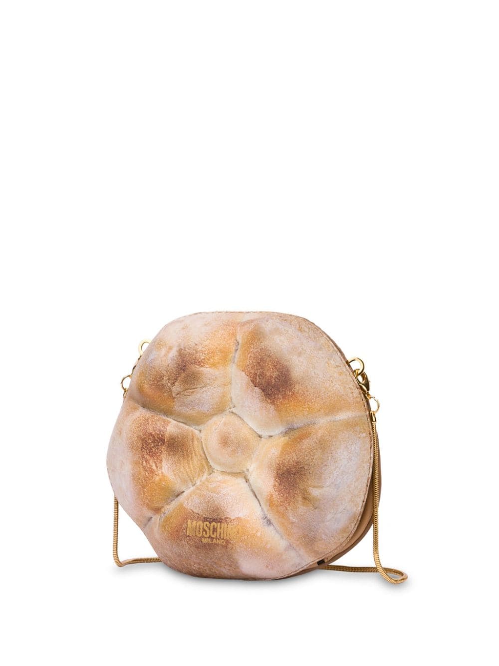 Shop Moschino Shell Bread-like Shoulder Mini Bag In Brown