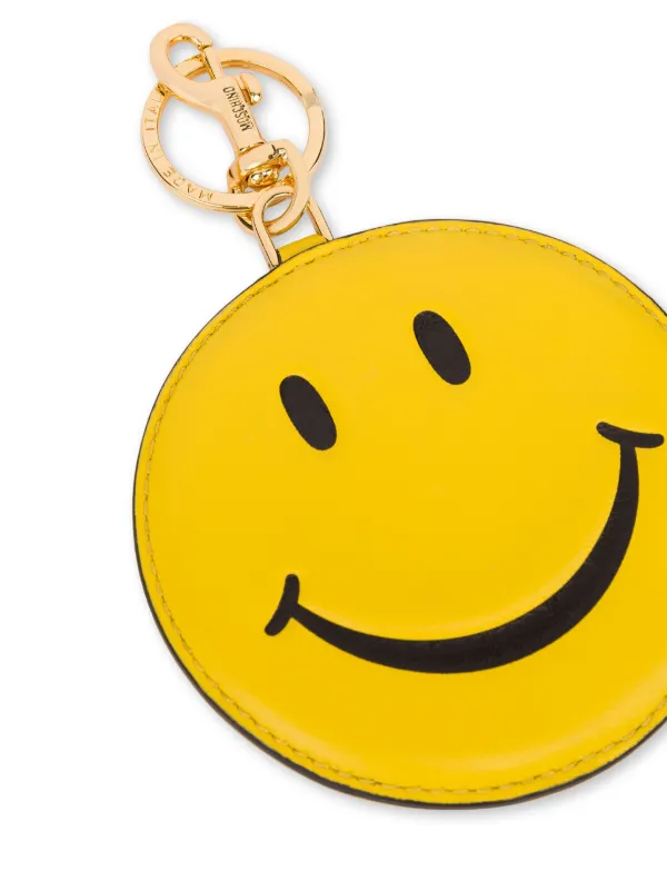 Moschino Chaveiro De Couro Com Smiley Face | Amarelo | FARFETCH BR