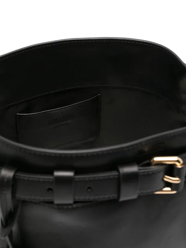 Moschino Tie Me Belted Bucket Bag | Black | FARFETCH GE