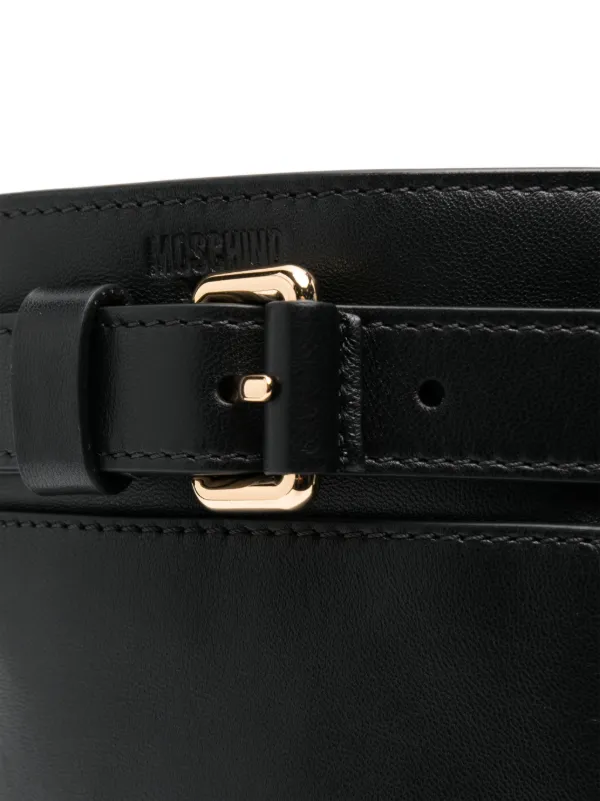 Moschino Tie Me Belted Bucket Bag | Black | FARFETCH