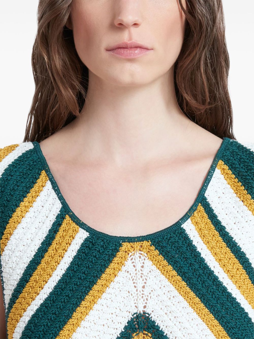 Marni striped knitted cotton mini dress Women