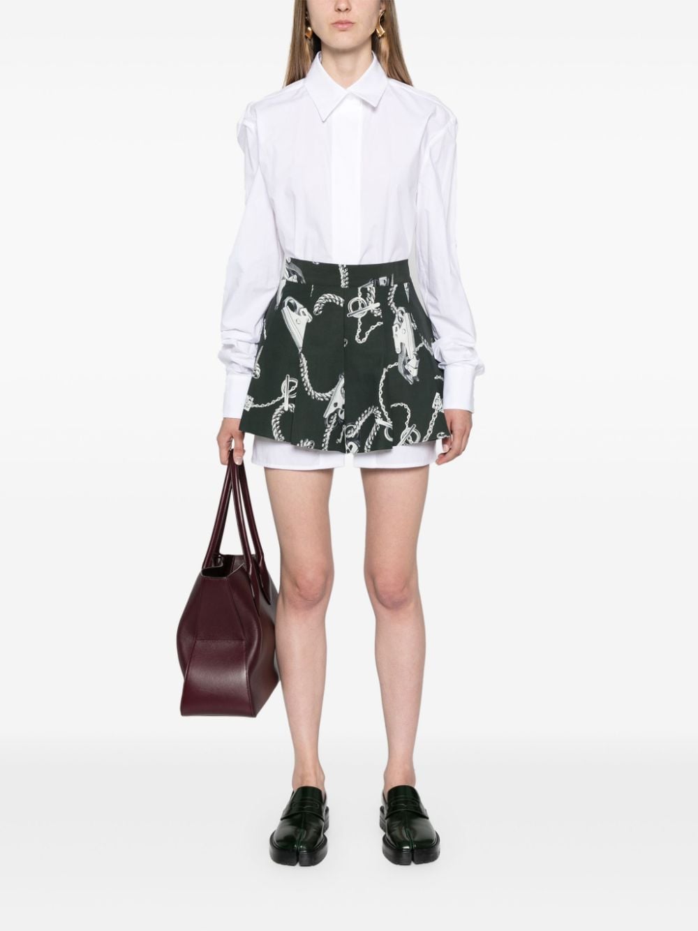 Burberry Geplooide shorts met print - Groen