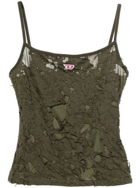 Diesel logo-patch distressed tank top Women