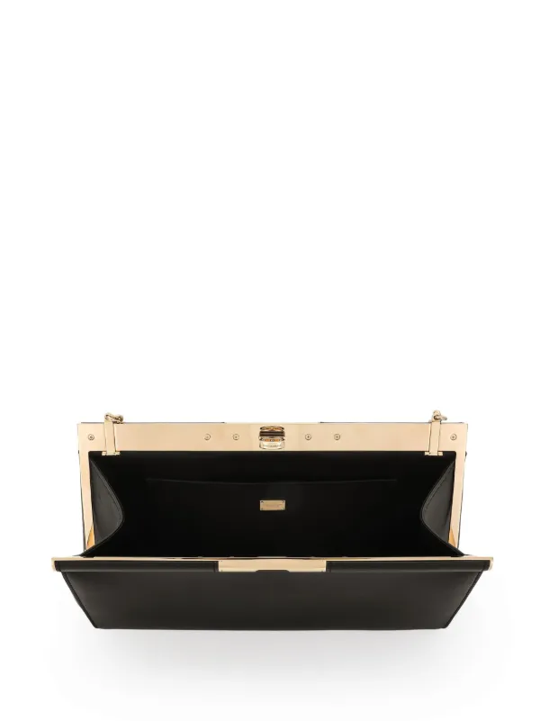 クラッチバッグ DOLCE & GABBANA BLACK LEATHER MARLENE CLUTCH Dolce & Gabbana Large Marlene Clutch Bag | Black | FARFETCH