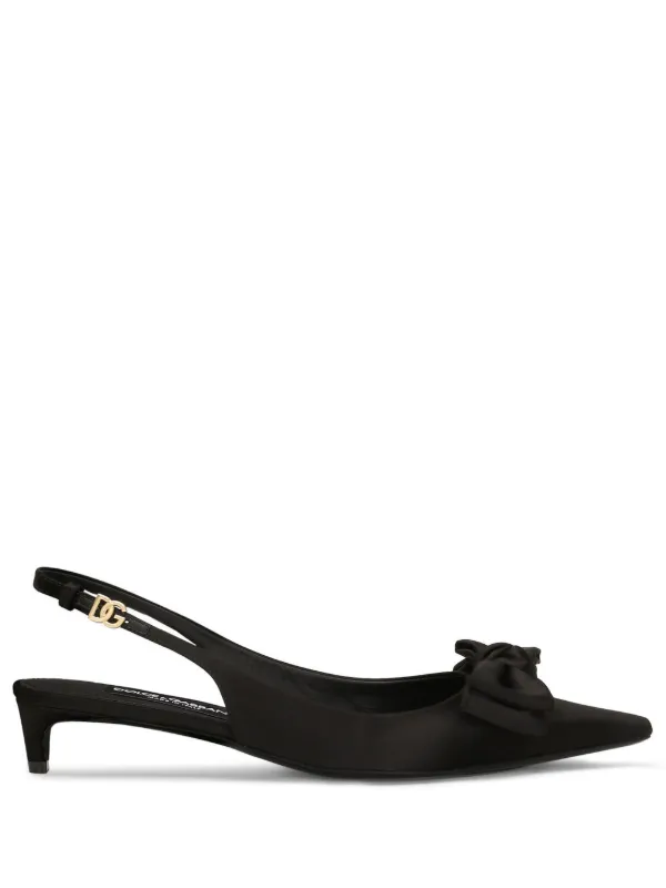 DOLCE&GABBANA ドルチェ&ガッバーナ　スリングバック　パンプス Dolce & Gabbana Bow 30mm スリングバック パンプス | ブラック