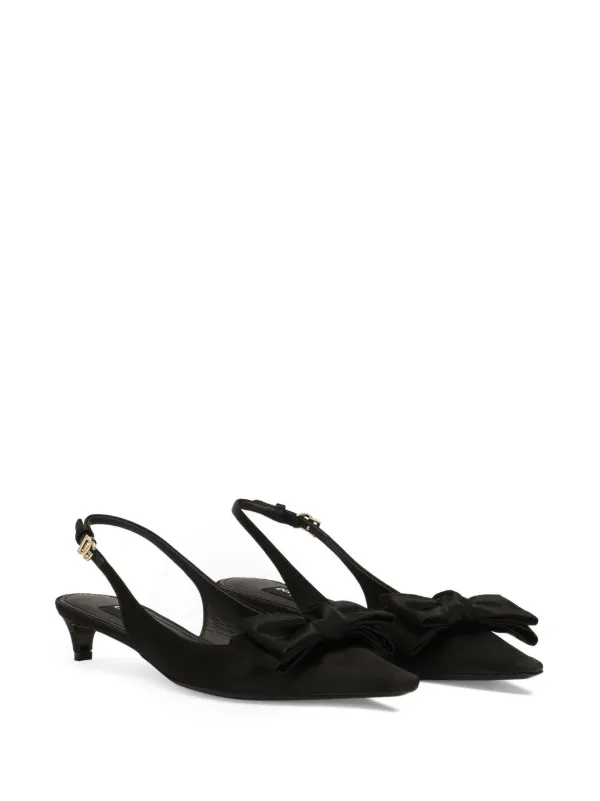 Dolce & Gabbana Bow 30mm スリングバック パンプス | ブラック
