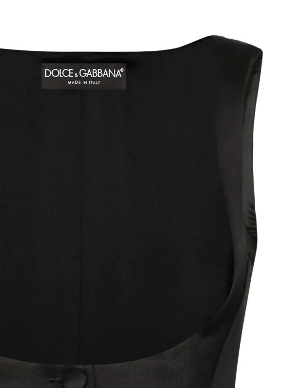 Dolce & Gabbana Sleeveless Satin Vest | Black | FARFETCH