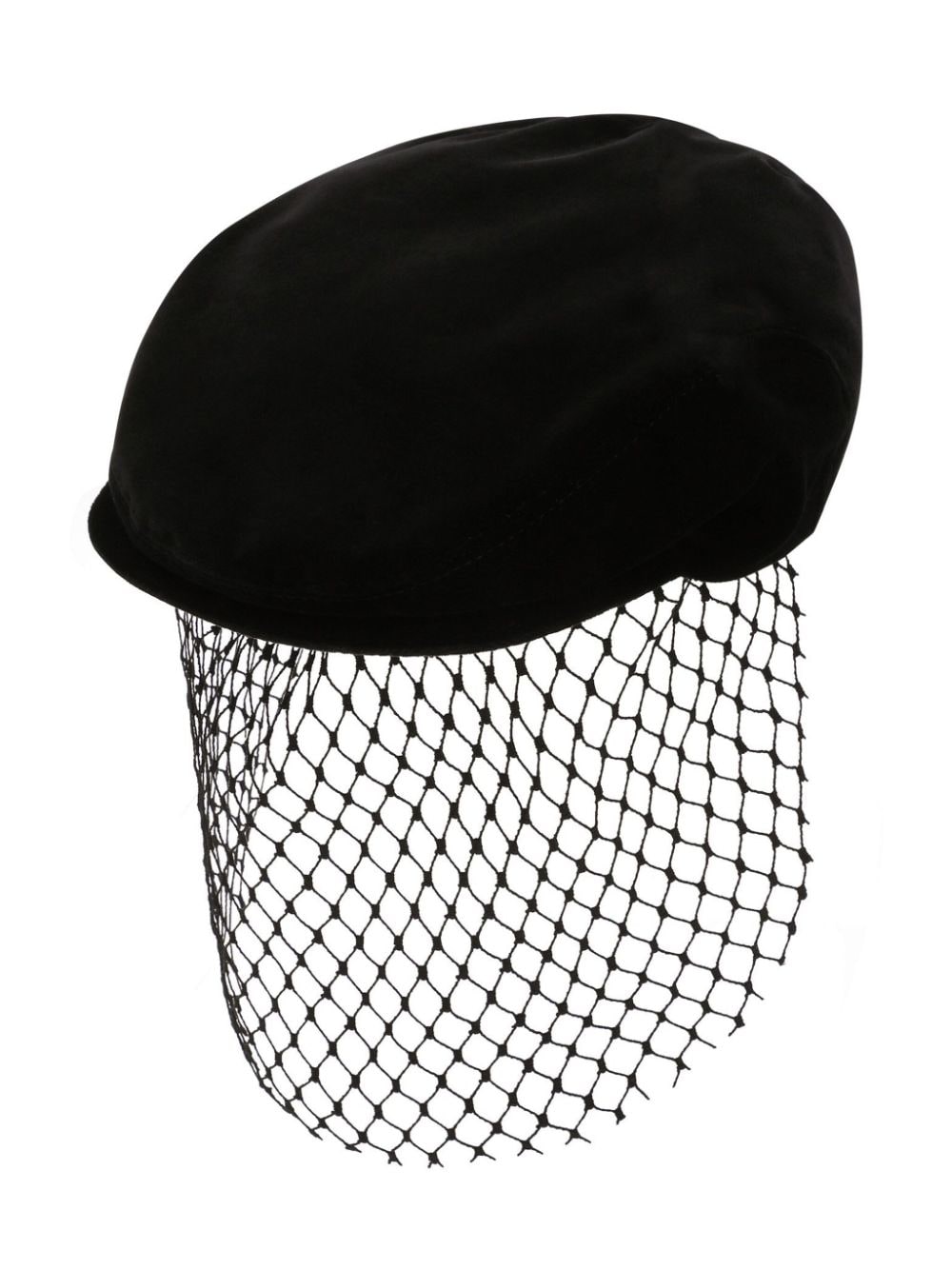 Shop Dolce & Gabbana Veil Velvet Hat In Schwarz