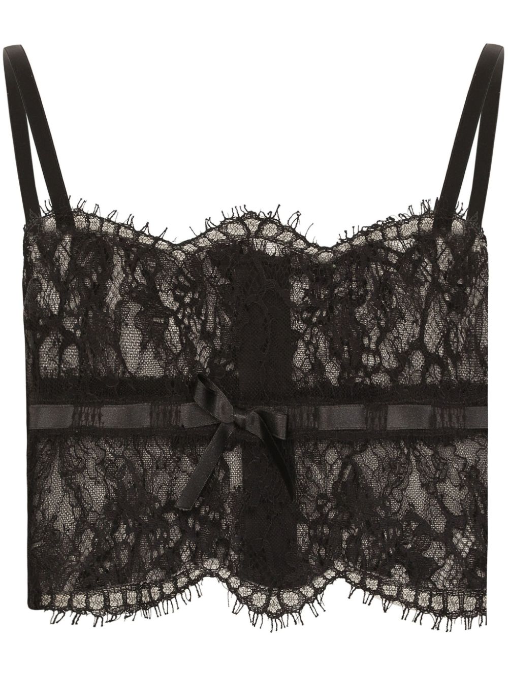 Dolce & Gabbana floral-lace corset - Black