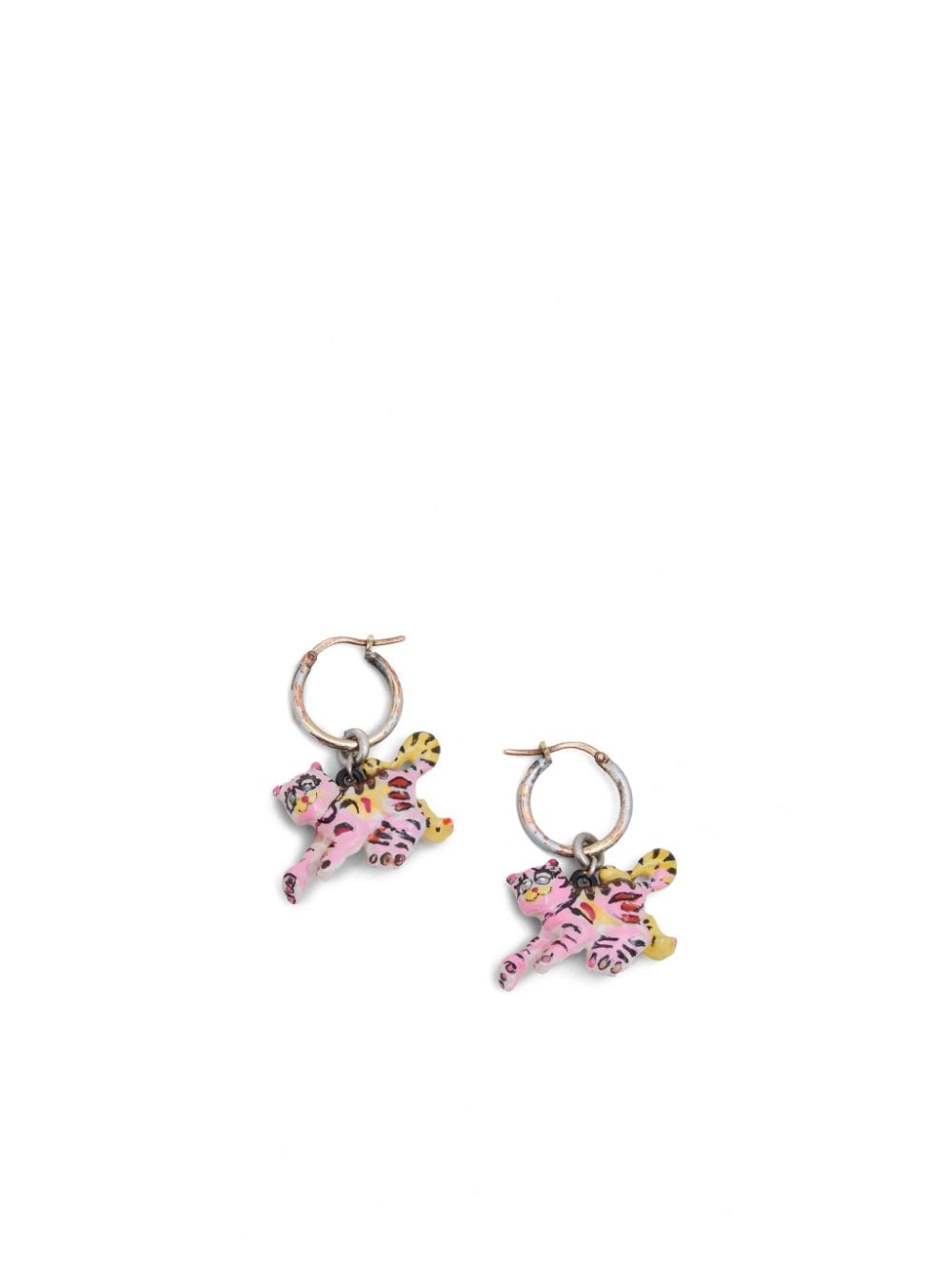 Shop Marni Pendant Hoop Earrings In Pink