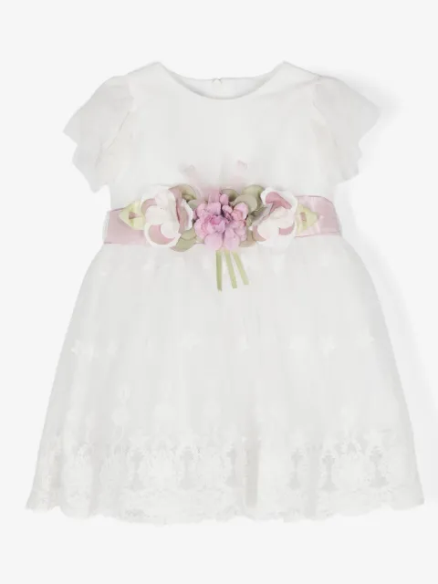 Siola floral-appliqué tulle dress