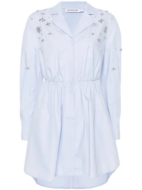 Self-Portrait crystal-embellished shirtdress
