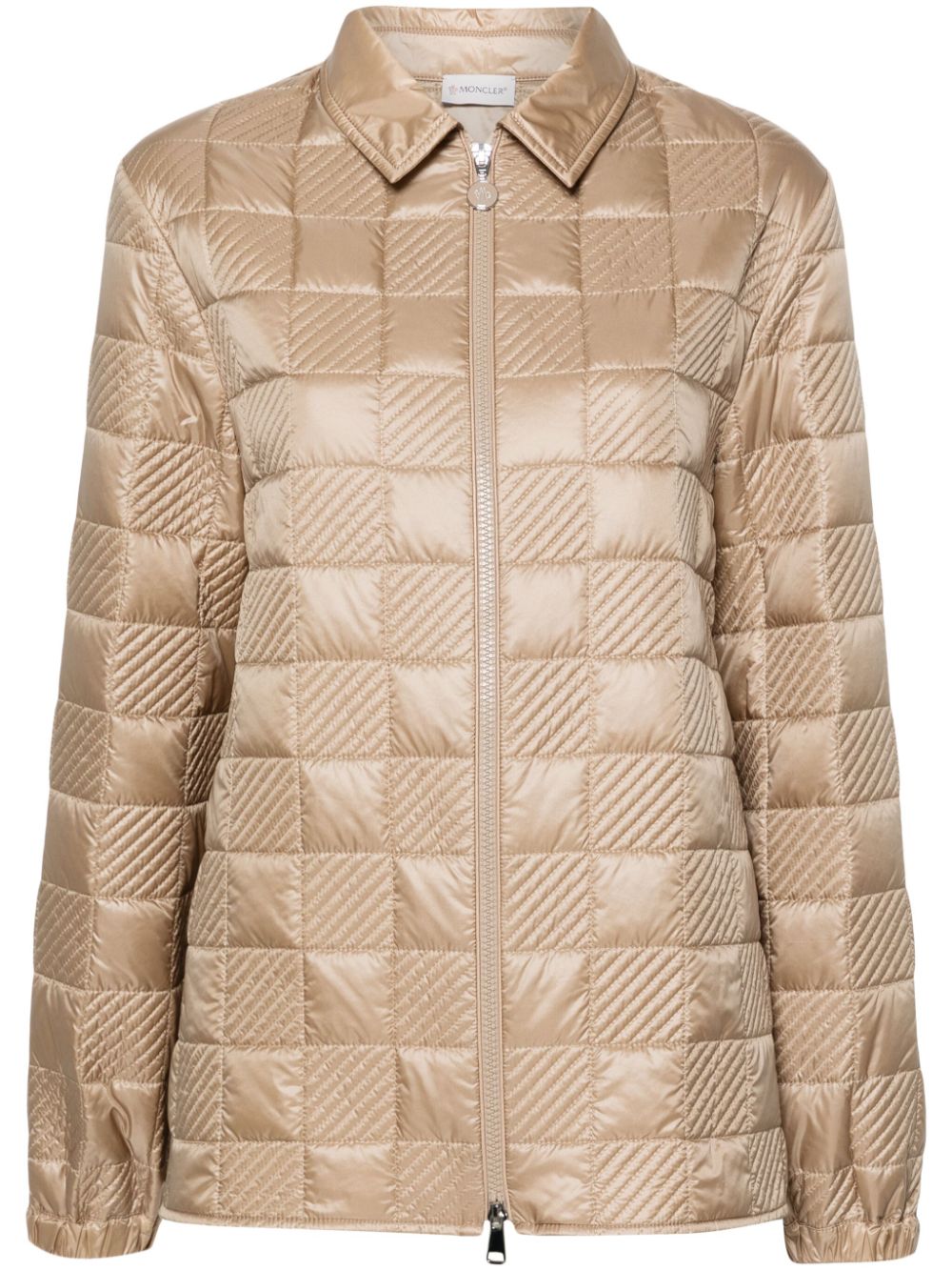 Moncler logo-appliqué jacket - Brown