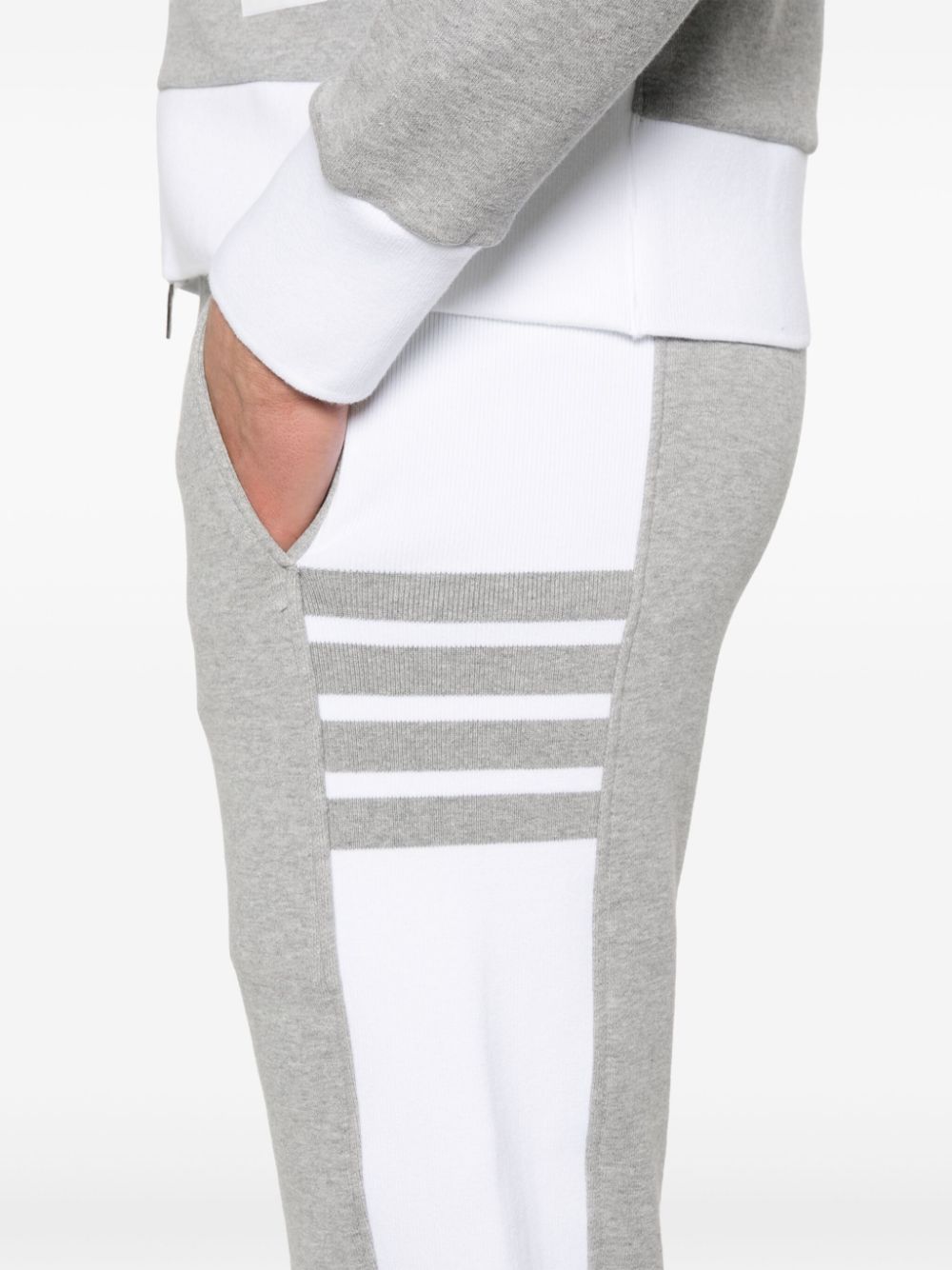 Thom Browne 4-Bar gestreepte joggingbroek Grijs